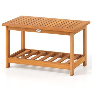 Tavolino da Caffè Contemporaneo Robusto con Ripiano Inferiore, Multiuso per Interni ed Esterni, Tavolo Centrale per Soggiorno - Product Image 3