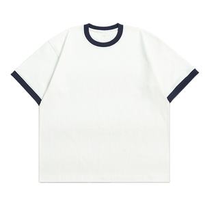 Camiseta Oversize Ancha y Holgada de Algodón Pesado de Alta Calidad Personalizada para Hombre, Negra y Blanca, con Cuello Redondo - Product Image 2