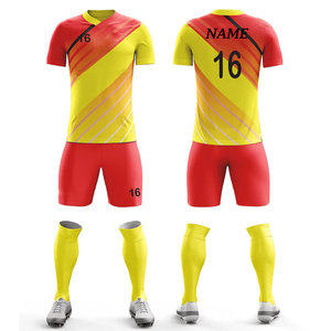 ชุดฟุตบอลคอลเลคชั่นใหม่รับซัมเมอร์ ขายส่งเสื้อผ้าสำหรับทีมสโมสร ชุดแข่งพร้อมกางเกงขาสั้น ชุดพิมพ์ลาย ชุดฟุตบอล แห้งเร็ว - Product Image 4