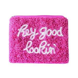 HEY GOOD LOOKIM Monedero al por mayor con cuentas de semillas para niña, dama, mujer, carteras, monederos para mamá, bolsos de mano con forma de corazón, monedero personalizado - Product Image 1