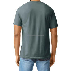 T-shirts pour hommes à col en V, prix bas, haute qualité, couleur personnalisée, coton et polyester respirant, à vendre, personnalisables - Product Image 2