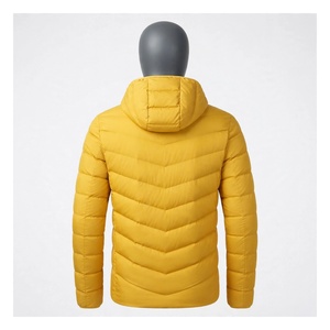 <b>Yellow</b> Hooded <b>Puffer</b> Winter Sweatshirt <b>Jacket</b> Water Resistant Warm Casual Outerwear Zipper Pocket Full Sleeve Mens Winter Coats - Product Image 2