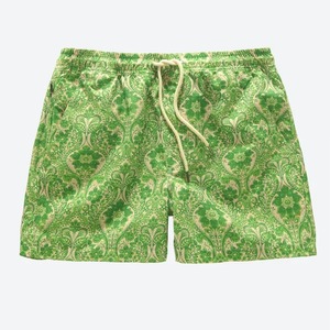 Shorts de Playa para Hombre, Estampados con Rayas Verdes, 100% Poliéster, con Bolsillos, Cintura Elástica, Secado Rápido, Cierre con Cordón, Cintura Media - Product Image 1