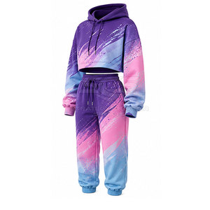 Ensemble de sweats à capuche courts pour femmes, en tissu léger et doux, coupe confortable et style assorti deux pièces tendance - Product Image 3
