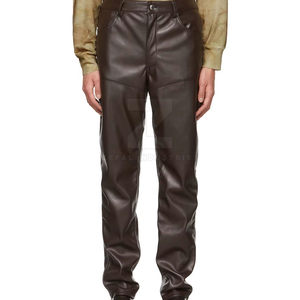 Saleh Enterprises OEM Genuine Leather Lightweight Windproof <b>Winter</b> Pants Premium Motorcycle <b>Trousers</b> Men's Fashion Biker Riding - Product Image 3