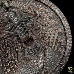 Complexe De Luxe Hip Hop VVS Lab Cultivé Fine Pendentifs Charmes Circulaire Médaillon Ensemble Ailes Motif Personnalisé Rappeur Style Bijoux - Product Image 3