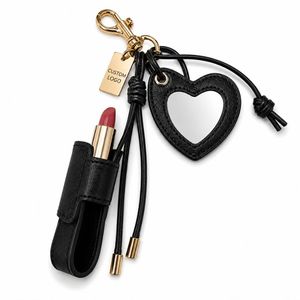 Porte-rouge à lèvres en cuir PU avec miroir en forme de cœur, logo personnalisé - Product Image 1