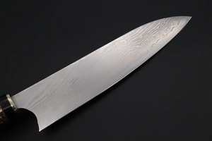 Custom Handmade Modern Chef <b>Knife</b> Extra <b>Sharp</b> Forged Damascus Steel Blade 8in Length Ambidextrous 3.0mm Thickness Horn Handle - Product Image 2