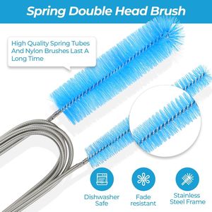 Heavy Duty 70.8 Inches Double-Headed <b>Drain</b> Cleaner <b>Brushes</b> 4 Pcs with Handles Flexible Straw Cleaning <b>Brush</b> - Product Image 6