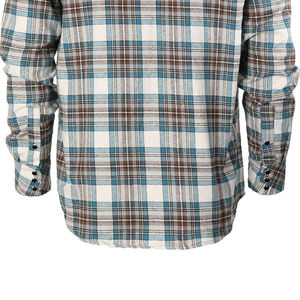 เสื้อเชิ้ตผ้าสักหลาดลายตารางแขนยาวสำหรับผู้ชายเสื้อผ้าลำลองแบบปกติผ้าทอผ้าฝ้าย100% - Product Image 5