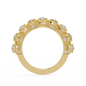 แหวนแต่งงานทองคำขาว 14K แบบวินเทจ ประดับเพชรแล็บโกรว์ทรงกลม แหวนครบรอบสำหรับผู้หญิง เครื่องประดับชั้นดี - Product Image 5