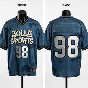 เสื้อยืดฟุตบอลผ้าฝ้ายสำหรับผู้ชายพิมพ์ลายทรงหลวมเสื้อเจอร์ซี่100% ตาข่ายแบบซับลิเมชัน170 - Product Image 2