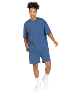 Ensemble deux pièces de haute qualité respirant pour homme : T-shirt à manches courtes et short décontracté en polyester et coton pour le sport - Product Image 4
