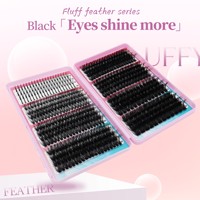 En gros, Livre de faux cils 3D volumineux et épais, 40D-200D, en touffes individuelles, grande capacité, 10-20mm, mixtes et segmentés, pour DIY