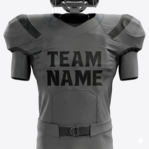 Uniforme de football américain pour hommes, gris, manches courtes, col en V, polyester respirant, toutes saisons, nom de l'équipe imprimé sur le devant - Product Image 5