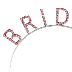<b>Bridesmaid</b> Rhinestone Letter <b>Headband</b> Hairband Wedding Party Jewelry Accessories for Women Adult Birthday Occasion - Product Image 3