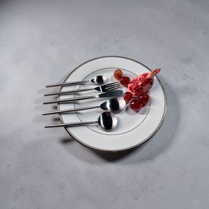 Minimalist <b>Silver</b> Plated Tea Spoons Set With Long Handles Durable Metal Utensils For Party Use - Product Image 3
