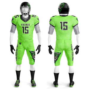 Premium Quality Custom Unisex American Football Uniform Jersey Shorts Set 100% Polyester Sublimated Anti-Bacterial Breathable - Product Image 5
