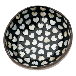 Cuenco de Coco con Laca Vibrante - Incrustaciones de Perla Iridiscente - Arte Artesanal Vietnamita Exótico - Product Image 1