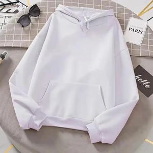 เสื้อฮู้ดสีกรมท่าแบบยูนิเซ็กซ์ ทรงโอเวอร์ไซส์ แขนปกติ สีพื้น มีกระเป๋า สวมใส่สบายๆ สำหรับฤดูใบไม้ร่วง ผ้าถักเฟรนช์เทอร์รี่ รุ่น 2027 - Product Image 3