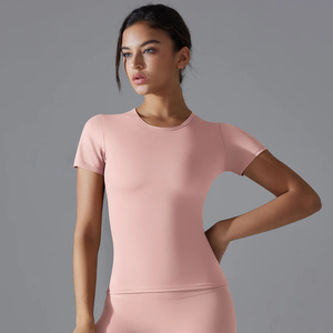 Camiseta Ajustada con Logotipo Personalizado para Mujer, Cuello Redondo Holgado, Ecológica, de Secado Rápido, Transpirable, de Manga Corta, Informal y a la Moda - Product Image 1