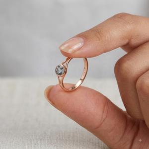 New Arrival Memoria Jewels 925 Sterling Silver Handmade <b>Ring</b> London Blue Topaz Gemstone Rose Gold Plated Bezel Setting Inlay - Product Image 6