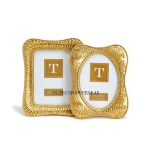 Best Selling High Grade <b>Gold</b> Plated Leaves Designer Superior Quality Metal Rectangle Shape Home Decorative Photo <b>Frame</b> - Product Image 3