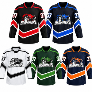 Maillot de hockey sur glace personnalisé sublimé bleu sarcelle foncé, uniforme d'entraînement d'équipe respirant haute densité, tenue de hockey sur glace personnalisée numérotée pour hommes - Product Image 6