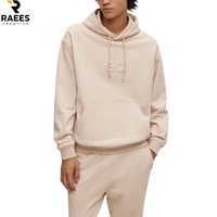 Sweat à capuche basique en mélange de coton, teint uni, avec impression en relief, fabriqué avec les meilleurs matériaux, pour homme