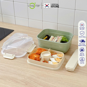 Boîte à salade multi-usages de haute qualité sans BPA, grande capacité, portable, réutilisable, rectangulaire, 1400 ml, micro-ondable, 1 compartiment, en plastique - Product Image 1