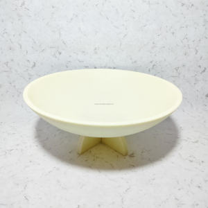 Cuencos de fruta y ensalada de resina de gran tamaño redondos ecológicos modernos y elegantes con cuencos de servicio hechos a mano de alta calidad en blanco roto - Product Image 5