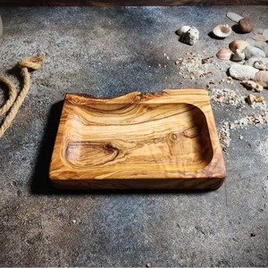High Demand Rustic Olive Wood Tray <b>Small</b> Handcrafted Serving Tray for Snacks Coffee & Tea At bulk Export Price - Product Image 1
