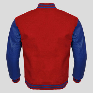 Chaqueta Varsity Negra para Hombre con Mangas de Cuero PU Azul, Cuello Camisero, Corte Regular, Estilo Preppy, Ropa de Otoño - Product Image 4