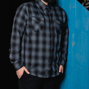 Men's Long Sleeve <b>Plaid</b> Flannel <b>Shirt</b> Casual Turn-down Collar Full Sleeve Anti-Wrinkle Woven Cotton Autumn Wear - Product Image 2