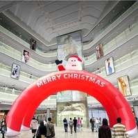 2.4M de haut arc gonflable de noël sauter noël noël bonhomme de neige arc gonflable pour la décoration de noël de vacances en plein air