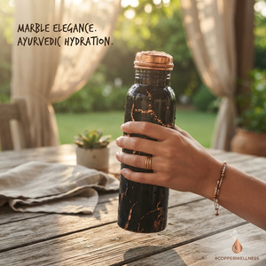 Black Copper Water <b>Bottle</b> Kintsugi Crackle Design Reusable Metal Drinking <b>Bottle</b> Handmade Travel Home Office Gift Wholesale - Product Image 2