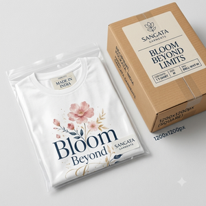 T-shirt Femme Blanc à Imprimé Floral Col Rond Coupe Slim 180g 100% Coton Manches Courtes Printemps Été Décontracté Bloom Beyond Limits - Product Image 6