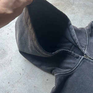 Sweat à capuche noir uni brodé délavé à l'acide, 100% coton French Terry, molleton épais 340 GSM pour l'hiver, numérique - Product Image 6