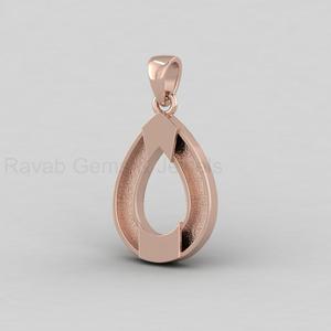 Pendentif breloque en argent sterling 925, forme poire 16x22mm, avec sertissage vierge pour cendres et crin de cheval, pour la création de bijoux commémoratifs et de souvenirs DIY - Product Image 3
