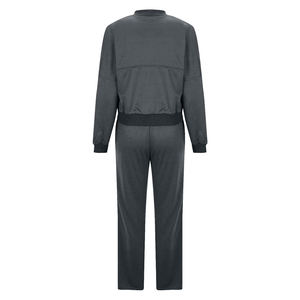Ensemble de survêtement pour femme bleu marine à fermeture éclair, manches longues, couleur unie, tricoté, respirant, pour l'automne - Product Image 3