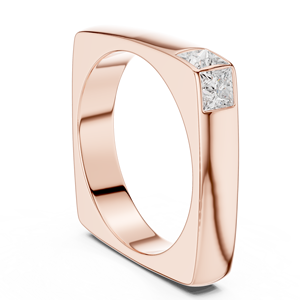 Men's Lab Grown <b>Diamond</b> <b>Ring</b> Princess Cut Rose Gold Plated Band Wedding Anniversary Daily Wear - Product Image 3
