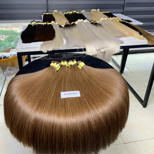 ผมต่อ100% มนุษย์บริสุทธิ์22นิ้วสีเข้มและไม่หลุดร่วงจากเวียดนาม - Product Image 5