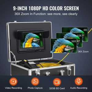 Telecamera per Ispezione Fognature Autolivellante da 9 Pollici con Localizzatore 512Hz, Zoom 36X, Endoscopio Industriale per Impianti Idraulici, 30 m - Product Image 4