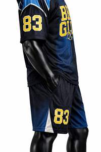 Maillot de football américain unisexe cousu, manches courtes, imprimé, séchage rapide, grandes tailles, personnalisation en gros - Product Image 2