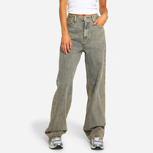 Pantalones Vaqueros de Mezclilla Personalizados para Mujer, de Cintura Alta, Pierna Ancha y Corte Acampanado, Transpirables y Elásticos, Ropa de Moda - Product Image 3