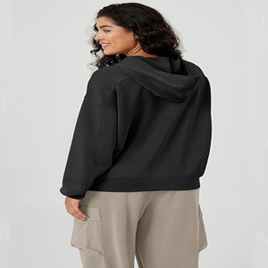 Custom Logo Print Y2K Women's Oversized Fleece Eco-Friendly <b>Waterproof</b> 320g Polyester/Cotton Winter Hooded Sweatshirt Hoodie - Product Image 3