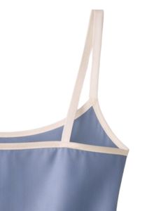 Ensemble pyjama personnalisé en satin bleu poussière avec short et caraco pour femme, vêtements de nuit doux en soie, ensemble deux pièces d'été avec nœud - Product Image 6