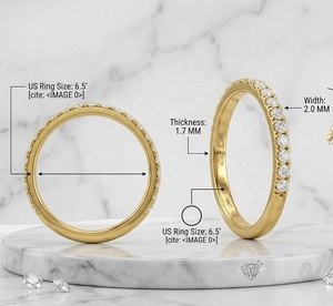 แหวนทองคำแท้ 14K ประดับเพชรแล็บโกรว์ทรงบริลเลียนต์ สำหรับผู้หญิง ดีไซน์แบบ Eternity Band เหมาะสำหรับเป็นของขวัญงานแต่งงานหรืองานเลี้ยง - Product Image 3