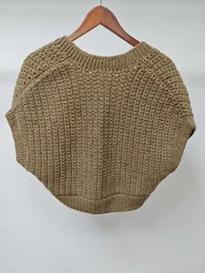 เสื้อสเวตเตอร์ถักสำหรับสตรีมีกระดุมเสื้อคาร์ดิแกนปักลายป๊อปคอร์นอูฐแบบลำลองมีโลโก้ด้านหน้า - Product Image 2