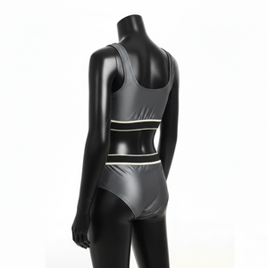 Conjunto de Bikini de Dos Piezas para Mujer de Alta Calidad, 230 GSM, Poli Spandex, Paneles de Cintura en Contraste, Logotipo Personalizado por Transferencia Térmica - Product Image 5